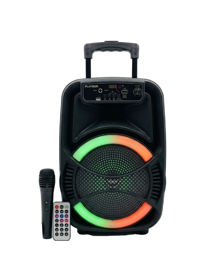 سبيكر كاريوكي Platinum AH-802 مقاس 8 إنش قوة 10W RMS إضاءة LED ديناميك أسود