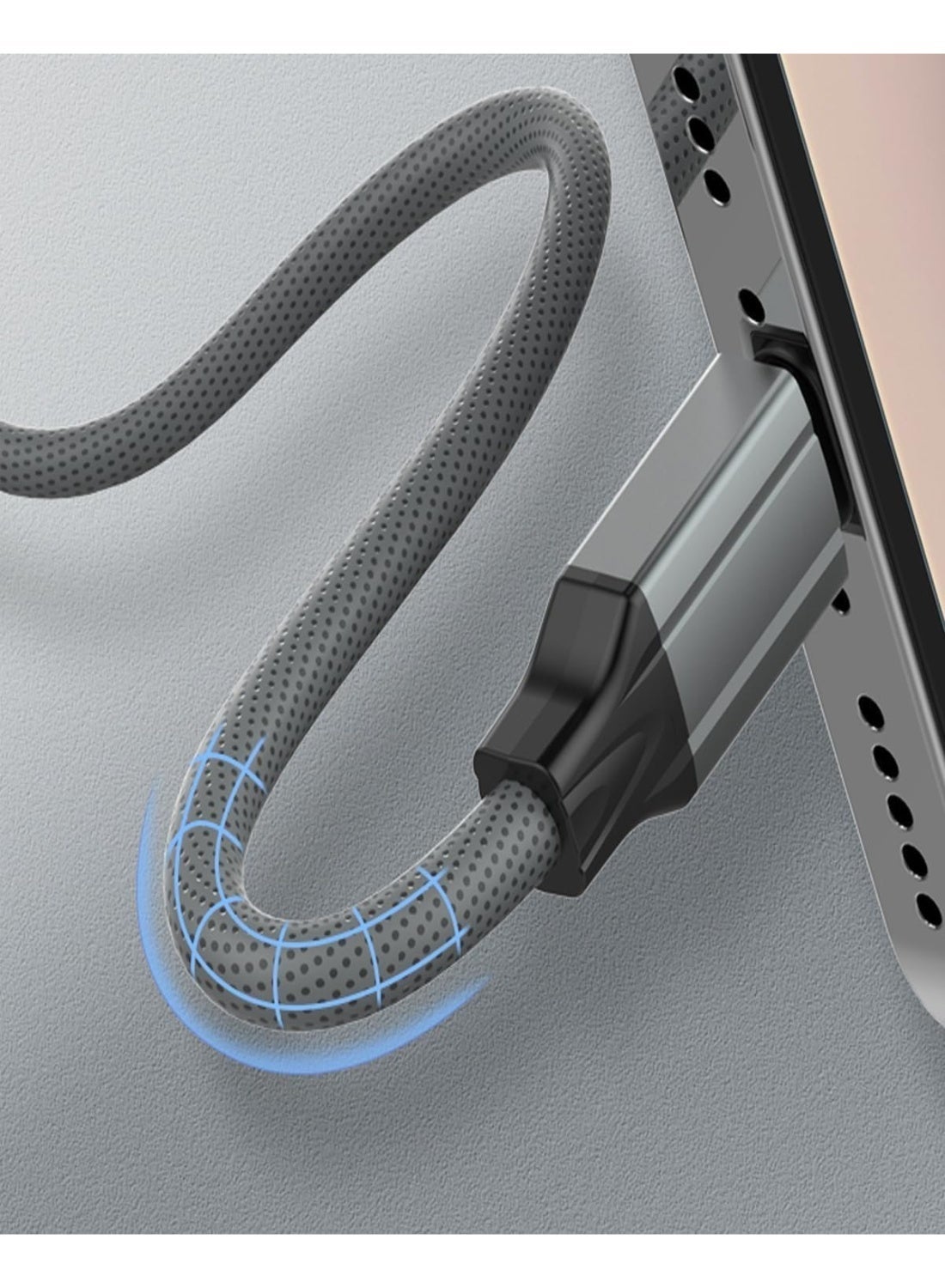 Type-C To Type-C Fast Charging Cable 2M With 100W Power Delivery High-Speed Data Transfer Durable Braided Design For Sma