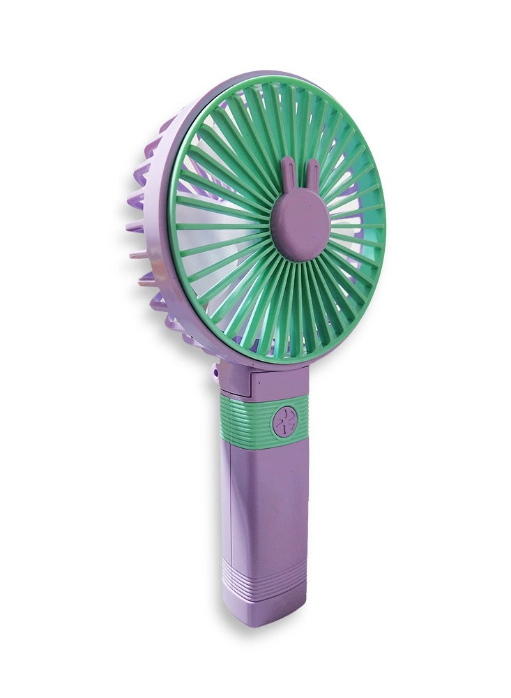 Portable Mini Fan USB Rechargeable Cute 5000MAH Small Electric Fan For School With Phone Holder , SQ2195 Purple