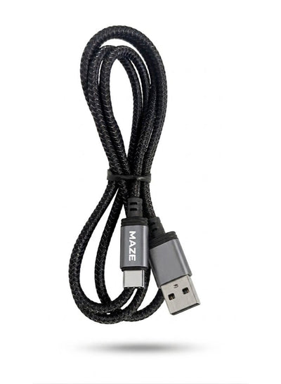 كابل MAZE D20T شحن سريع Type-C USB قوة 6A يدعم QC 3.0 أسود