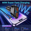 75W Fast Car Charger RCC329 with 4 Ports (2 Type-C + 2 USB), Dual Output PD + QC, Smart Protection & LED Indicator , Com