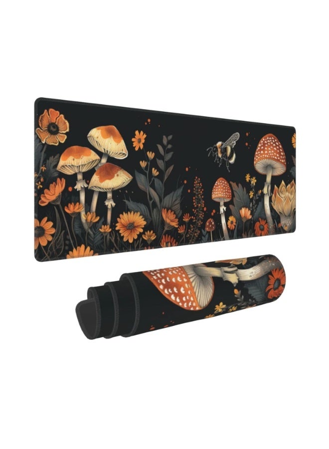 Large gaming mouse pad, 70 x 30 cm, mushroom-shaped design, waterproof surface and durable design, suitable for use on t