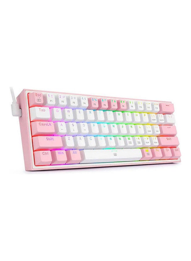 كيبورد جيمنج Redragon K617 Fizz ميكانيكال 60% أبيض ووردي