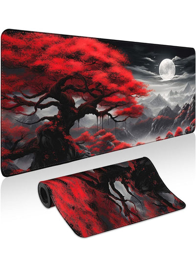 Full Moon Extended Gaming Mouse Pad with Stitched Edges 80×30cm XL Desk Mat for Gaming, Office, Keyboard, Mouse, Laptop,