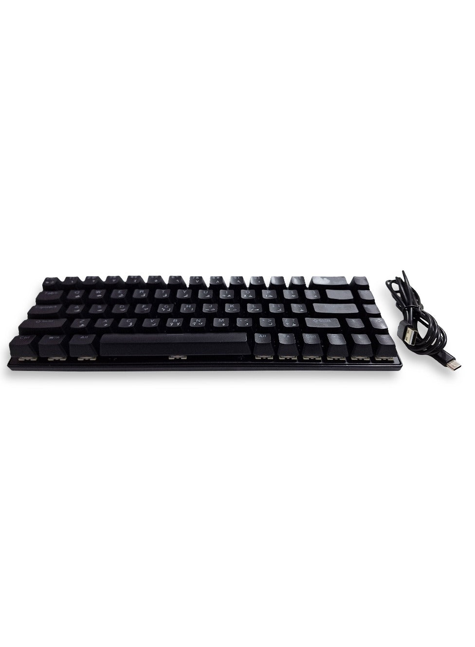 Wired Keyboard (RGB) with cable , type-c port , mechanical switch key , storage 32KB , 3 mood switch ( blue - black - red )