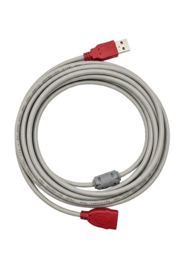 كابل تطويل Platinum USB 2.0 ذكر لأنثى طول 5m رمادي