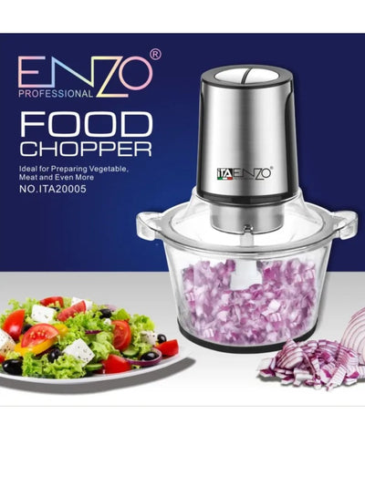 ENZO ENZO Electric Mini 400W Home Food Blender Mincer Grinder Household Kitchen Knife Machine Electric Glass Bowl Meat Chopper ITA20005