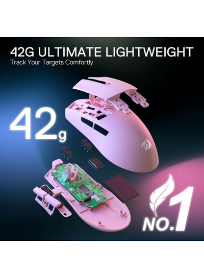 K1NG M724 Wired Gaming Mouse, 42G Ultra-Light 12,400 Max DPI Optical Gaming Mouse with 5 Programmable Buttons, Ergonomic