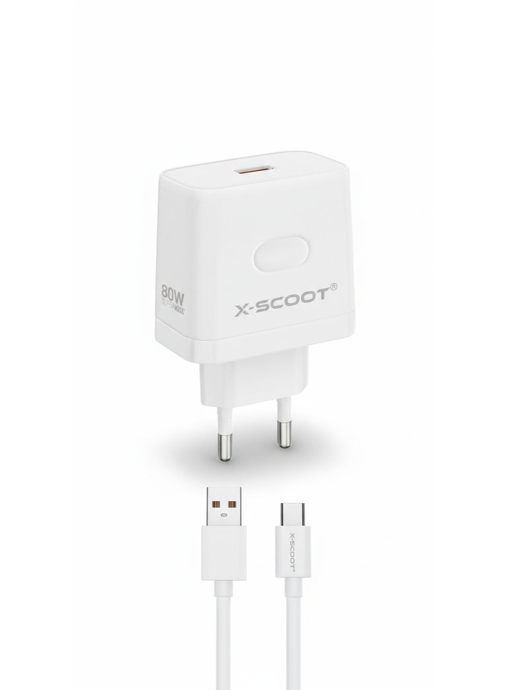 80W GaN Super Fast Wall Charger with Type-C Cable, PD Quick Charge, Compact High-Power USB-C Adapter for Phones, Tablets