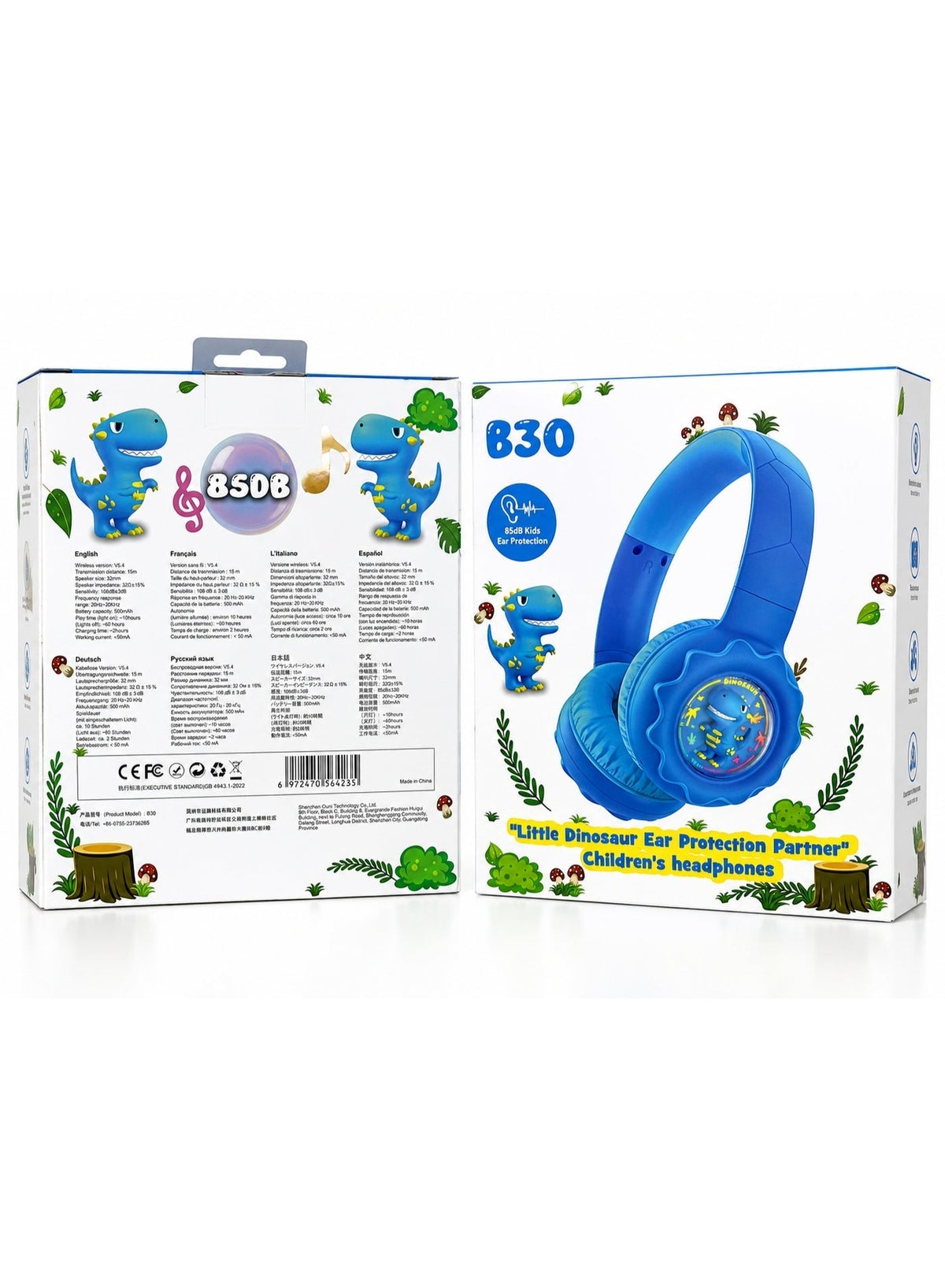 B30 Kids Wireless Headphones – Bluetooth 5.4, 108dB Safe Volume Limit, 32mm Drivers, 15m Wireless Range, 500mAh Recharge