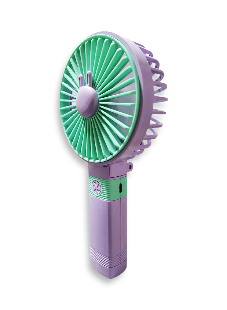 Portable Mini Fan USB Rechargeable Cute 5000MAH Small Electric Fan For School With Phone Holder , SQ2195 Purple