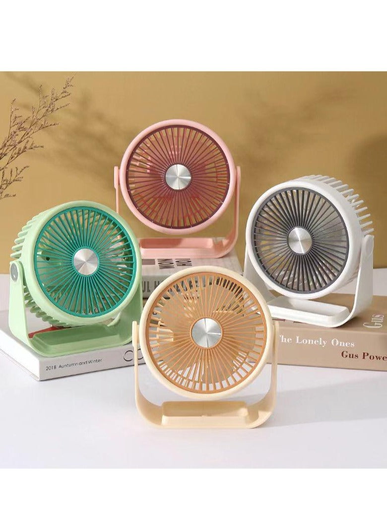 Portable Mini Fan USB Rechargeable Cute 4W Small Electric Fan For School ( orange )