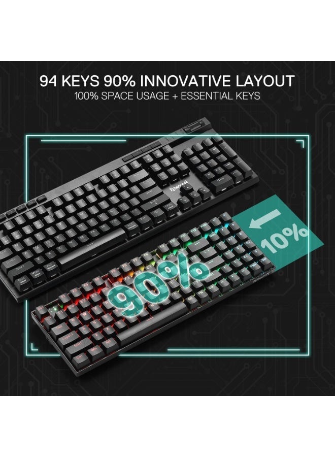 90% Wireless Rapid Trigger Magnetic Gaming Keyboard With 94 Keys Hall Effect Switches 8K Hyper-Polling Adjustable Actuat