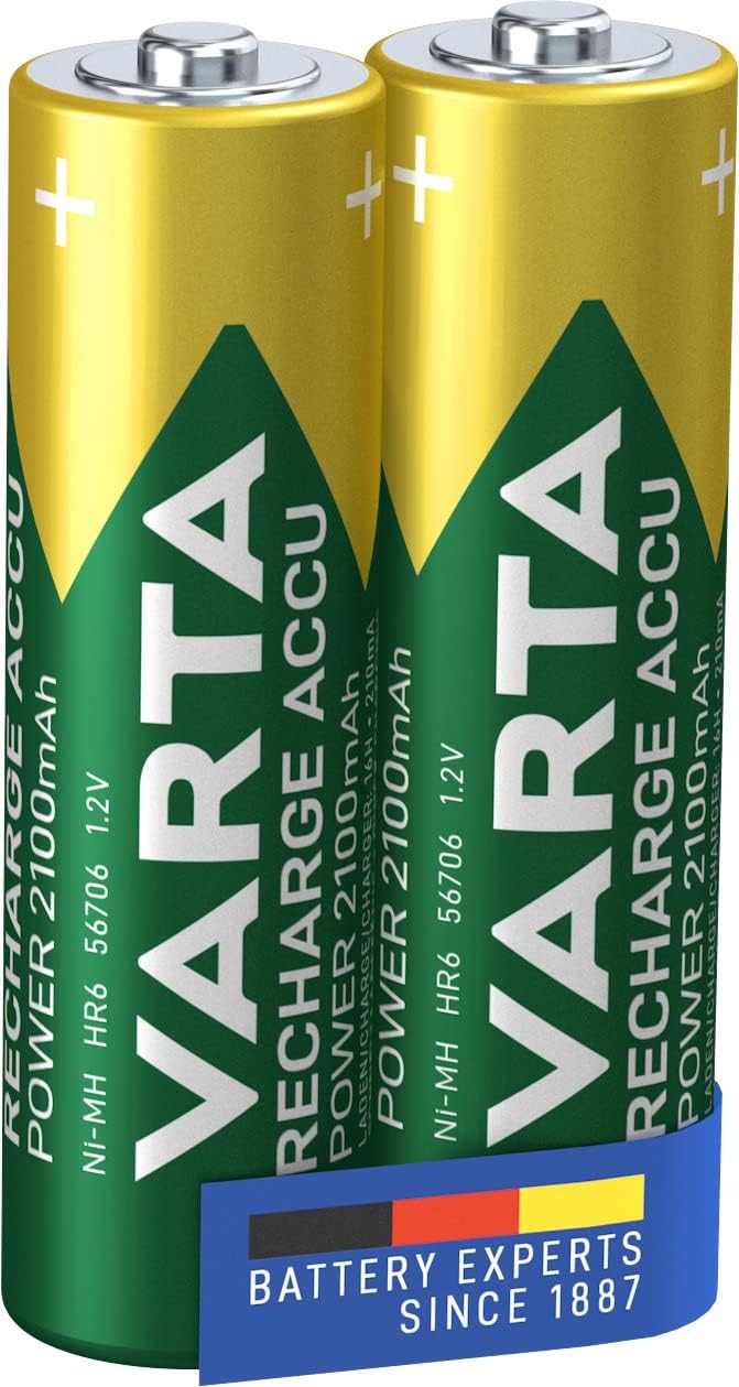 VARTA Recharge Accu Power AA 1 pack of 2 batteries, 2100 mAh