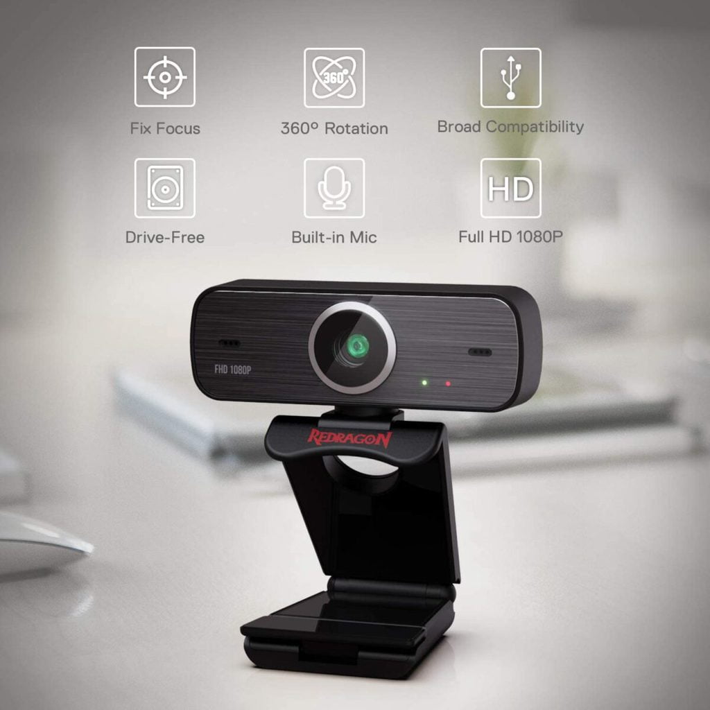 Redragon GW800 HITMAN Full-HD 1080P Webcam – Built-in Dual