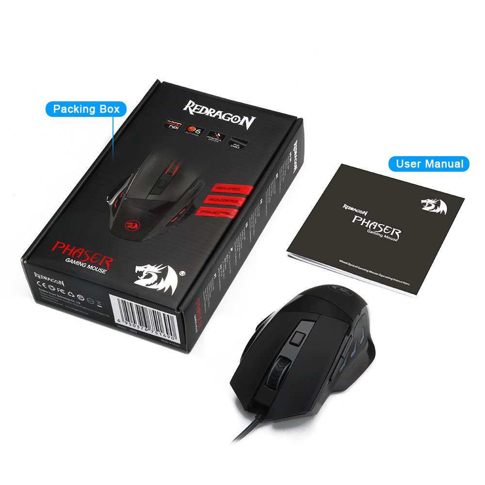 Redragon M609 PHASER Gaming Mouse, 3200DPI