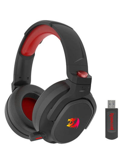 سماعة جيمنج Redragon H838 Nomen Wireless بميكروفون قابل للسحب أسود