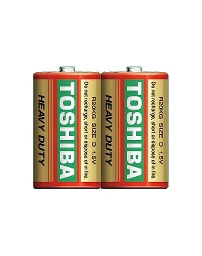 Toshiba R20KG SP-2(A) Heavy Duty D Carbon Zinc Batteries 1.5 V 2 Pieces Multicolor