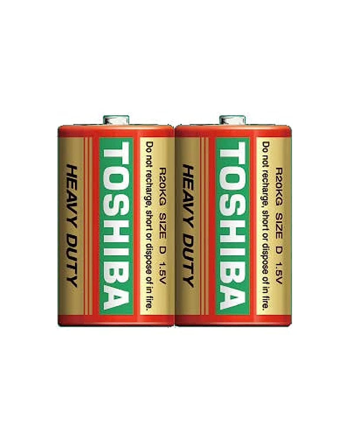 Toshiba R20KG SP-2(A) Heavy Duty D Carbon Zinc Batteries 1.5 V 2 Pieces Multicolor