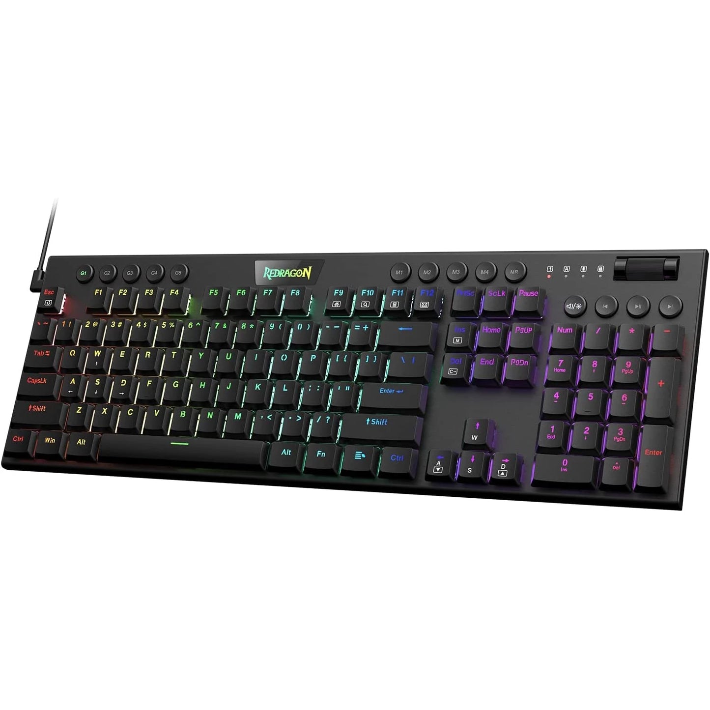REDRAGON K619 Horus RGB Gaming Mechanical Keyboard, Low Profile Red Switches