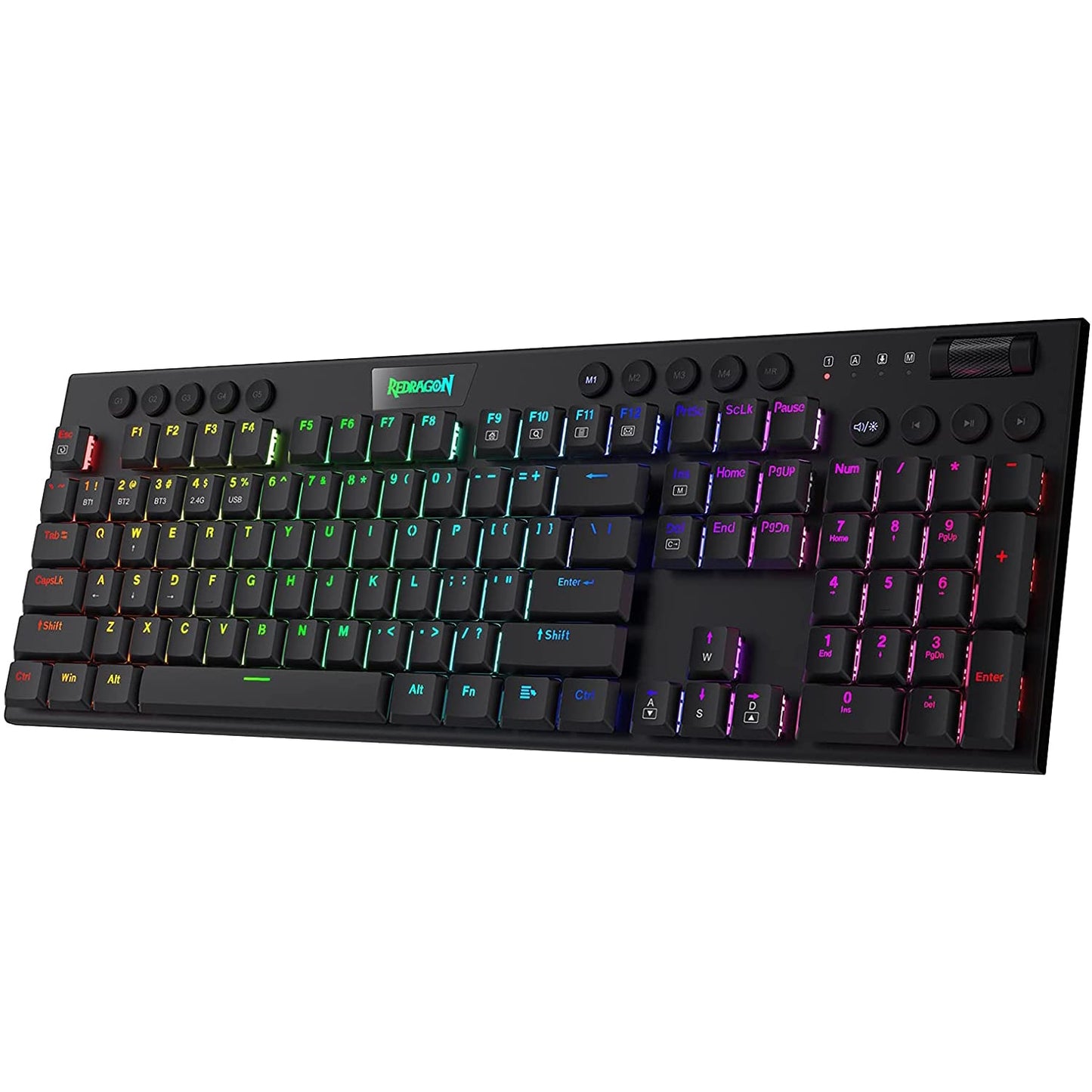 REDRAGON K618 Horus RGB Gaming Wireless Mechanical Keyboard, Low Profile Red Switches