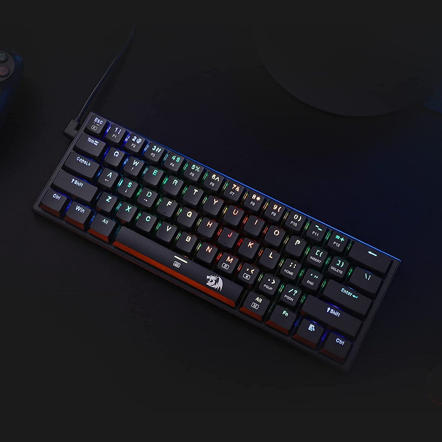Redragon K614 Anivia PRO RGB Mechanical Gaming Keyboard, Low Profile Red Switch, Wireless & Bluetooth & Wired (Black)
