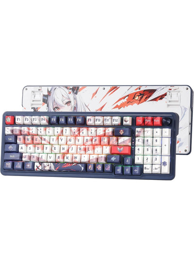 K686AK PRO 98 Keys Wireless Gasket RGB Gaming Keyboard, 3 Mode Anime Mechanical Keyboard w/Hot Swap Socket, Dedicated Kn