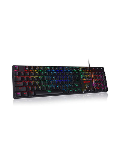 كيبورد جيمنج Redragon K589RGB Shrapnel ميكانيكال بمفاتيح حمراء أسود