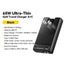 شاحن حائط ESSAGER JT-CG65AC1U1 GaN قوة 65W منفذين PD رفيع أسود