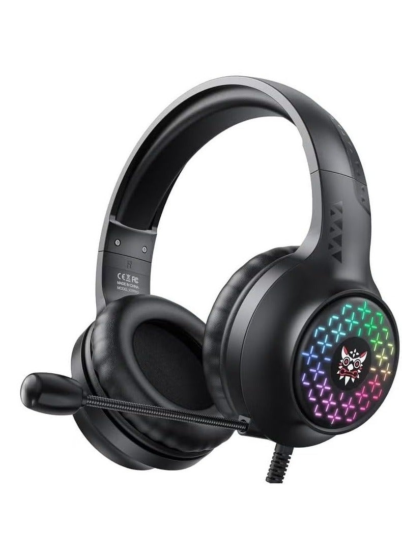 Professional Gaming Headset X7 Pro with High-Quality Stereo Sound, Adjustable Microphone with Noise Isolation, RGB Light