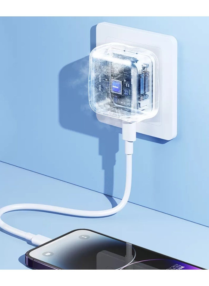 35W Dual Type-C GaN Fast Charger RP-U87, PD + QC Compact Wall Adapter with Smart Chip, 2-Port Fast Charging, EU Plug, Fi