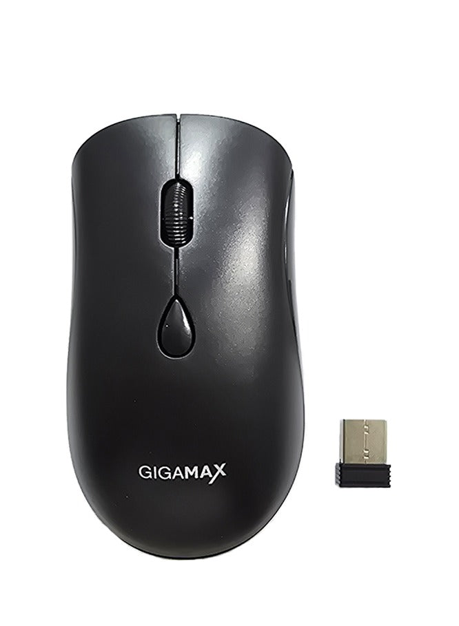 Gigamax Wireless Desk Mouse, G-1100, 1600 DPI Wired/Wireless Functional Mouse with 3 Modes Connectivity, Bluetooth and 2.4G Wireless, 4 Macro Buttons, Long Lasting Rechargeable Battery Capacity and for PC/Mac/Laptop Used in... Home and office, black