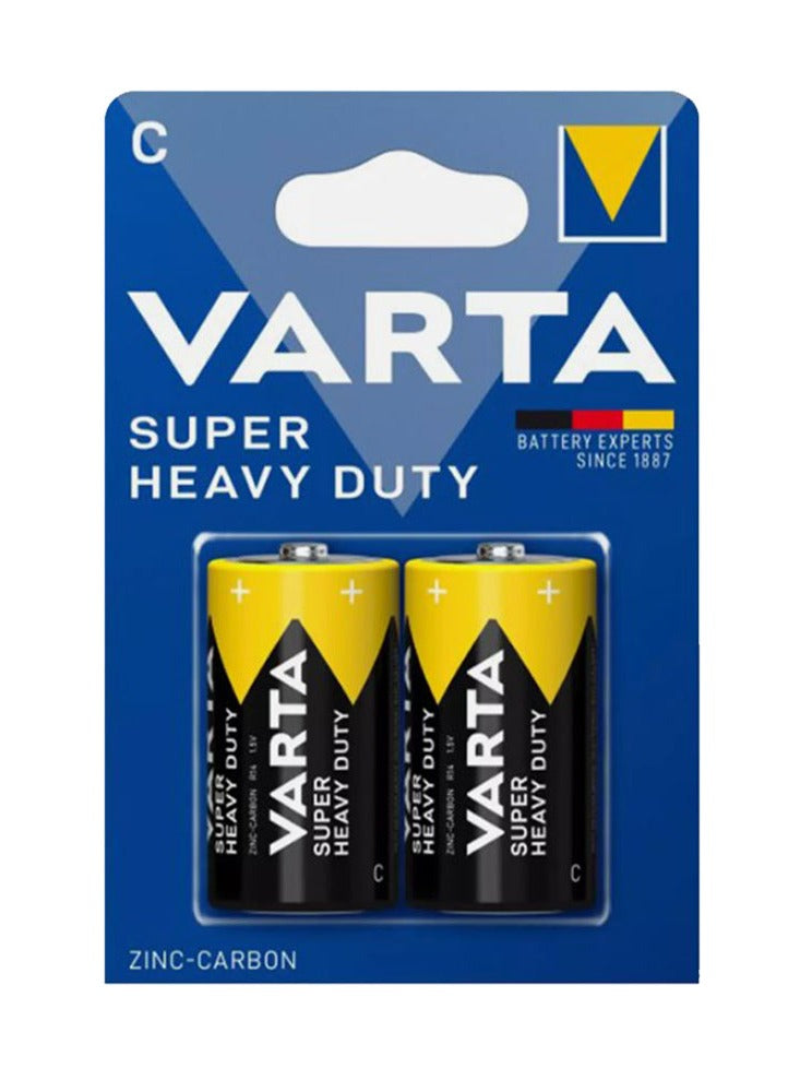 Varta Super Heavy Duty C Baby Zinc-Carbon Batteries 1.5V LR14 - black