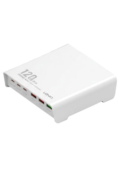 Q605 Multi Ports Desktop Charging Station 120W , 6 Port USB Charger (3 USB-C + 3 USB-A), PD3.0 QC3.0 PPS Fast Charging A