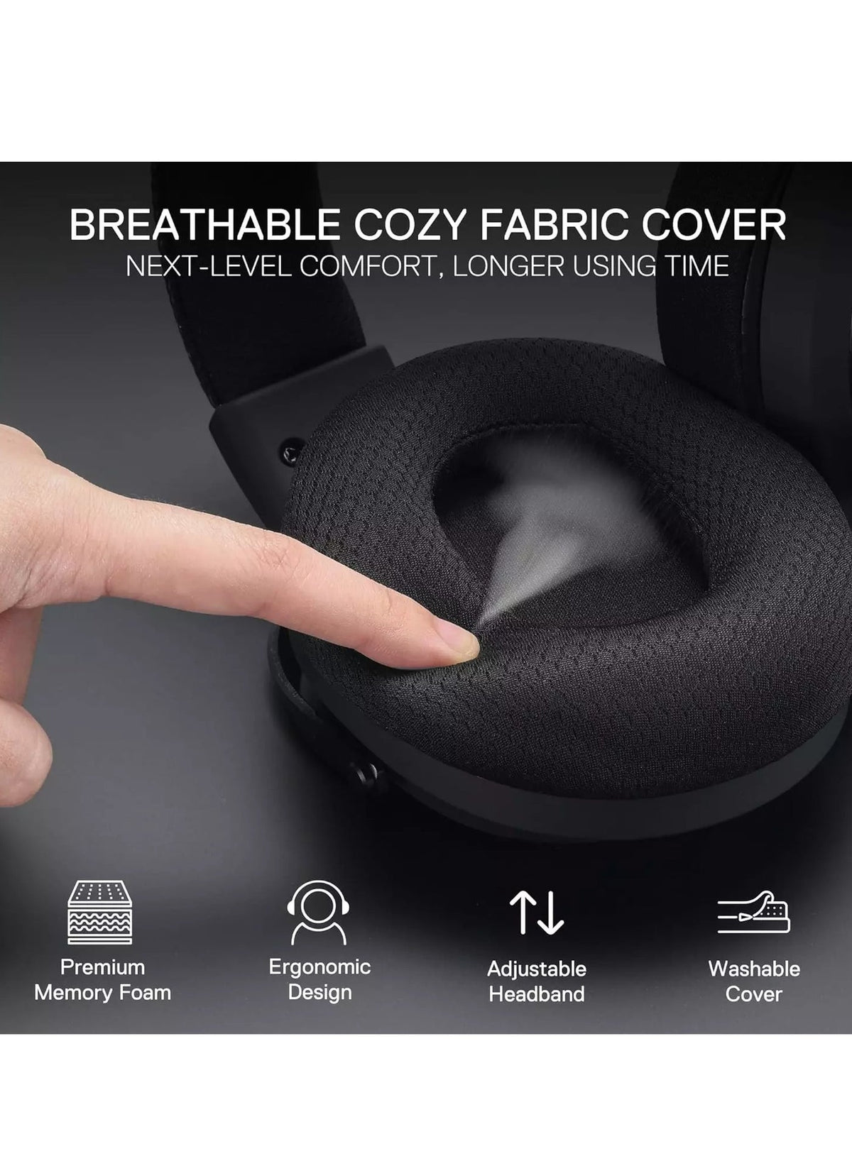 Wireless Gaming Headset H858 with 3-Mode , 7.1 Surround Sound, 53 mm Drivers for phone and PC