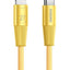 fast charging and data cable , RC-C107 (cl) 27W fast charging cable type c to iphone lightning nylon cord 1.2M - yellow