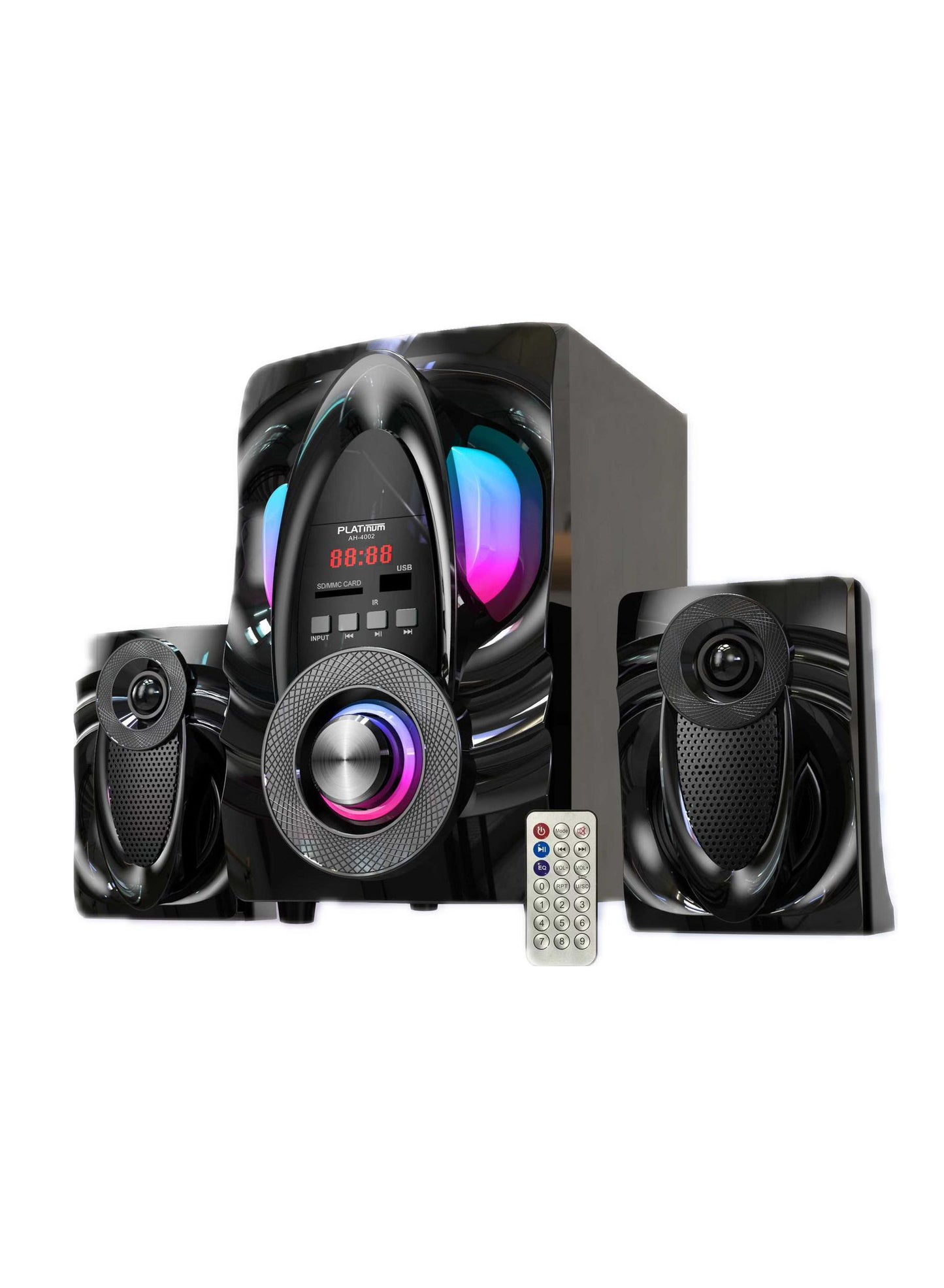 Platinum Subwoofer For Computer with Bluetooth Connection - AUX Cable - Memory Card port - USB port And Remote Contol Model AH-4002