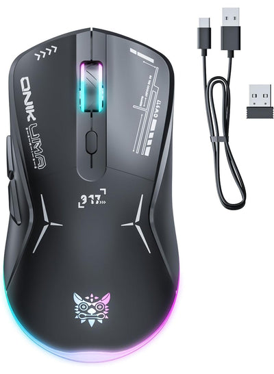 Dual Mode Wireless Gaming Mouse with 2.4GHz Wireless and USB-C Wired Connectivity, Up to 4800 DPI, 6 Programmable Macro 