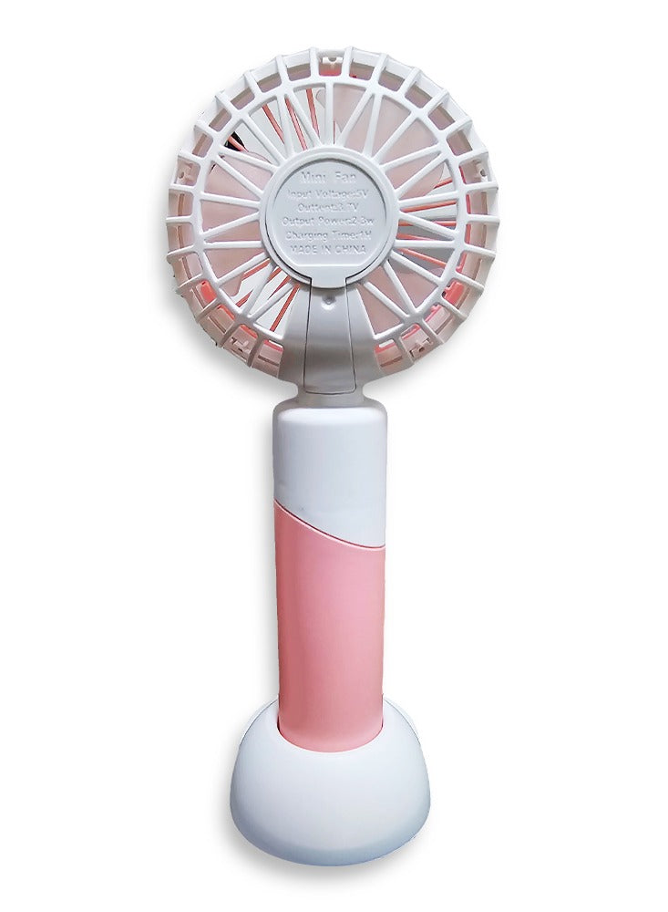 Portable Mini Fan USB Rechargeable Cute 2.5W Small Electric Fan For School ( Pink )