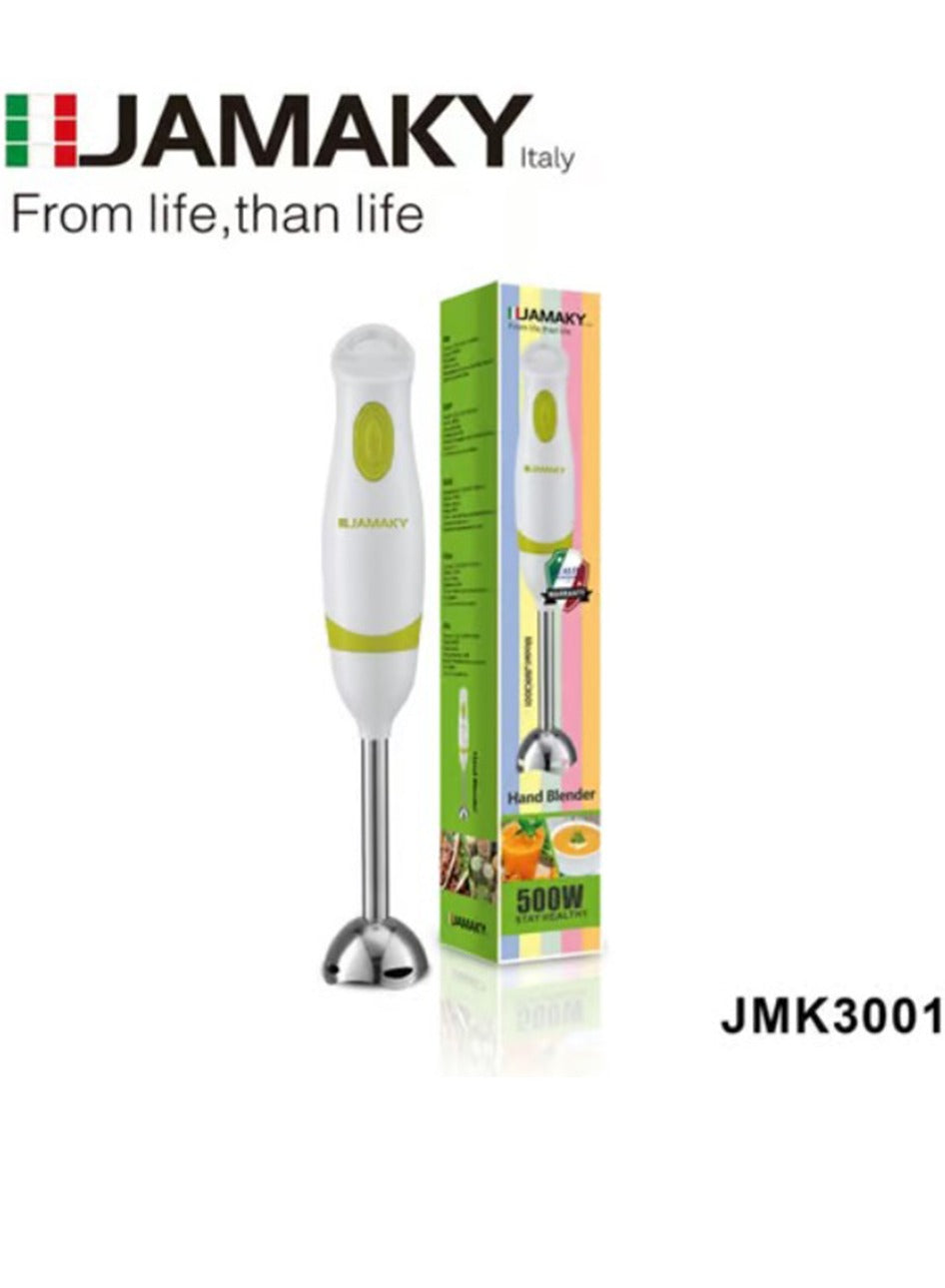 JAMAKY Italy Hand blender, for vegetables and fruits, with Italian technology, power 500 watts, model JMK3001