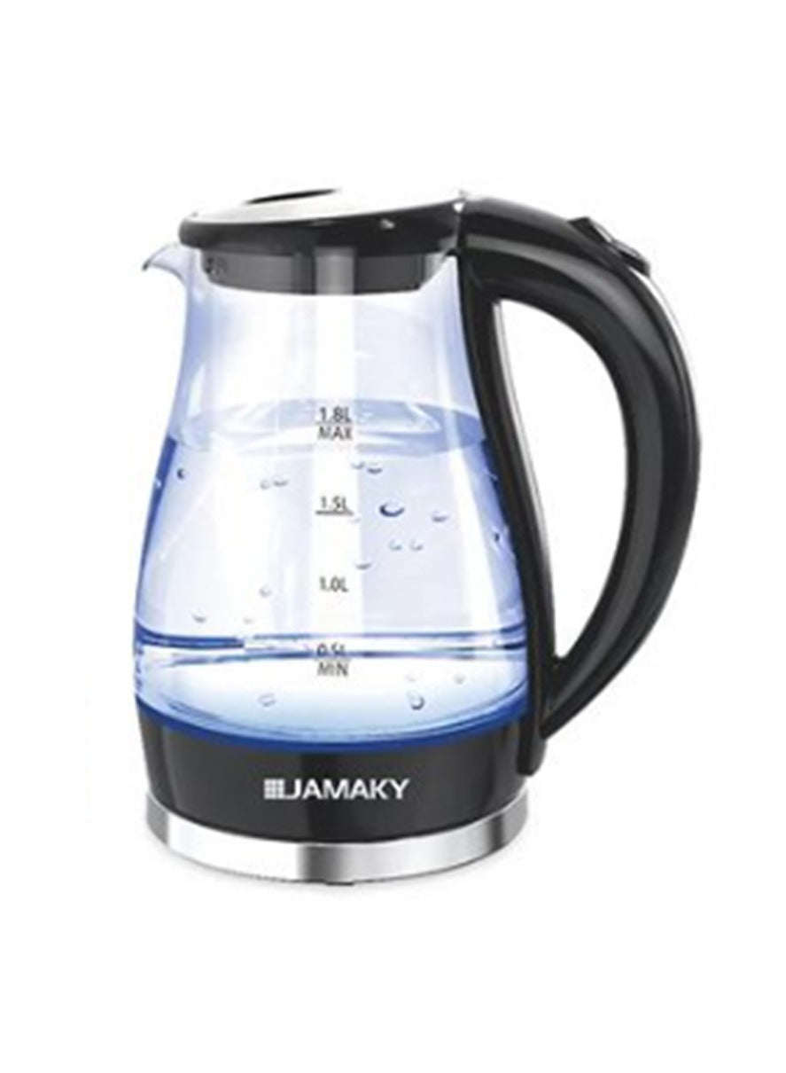 JAMAKY Italy Electric Kettle 1.8L - High borosilicate glass housing 1600W , JMK9508