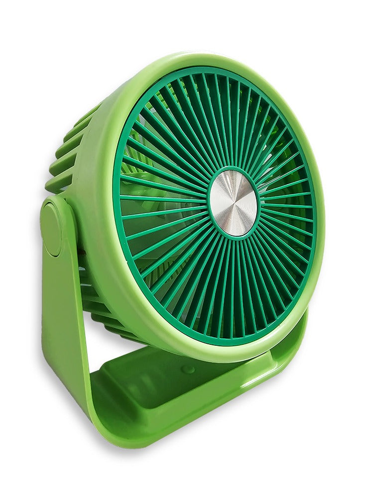 Portable Mini Fan USB Rechargeable Cute 4W Small Electric Fan For School ( green )