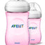 PHILIPS AVENT 2-Piece Natural Feeding Baby Ultra Soft Nipple Bottle Set For Newborn Babies, 260 ml, Pink/White