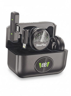 ميكروفون طية صدر NEEPHO NP-59 لاسلكي بمشبك عزل ضوضاء أسود