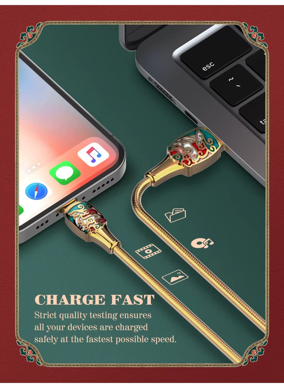 USB-C Fast Charging Data Cable 30W High-Speed Charging And Data Transfer Cable With Pure Copper Core Durable PVC Constru