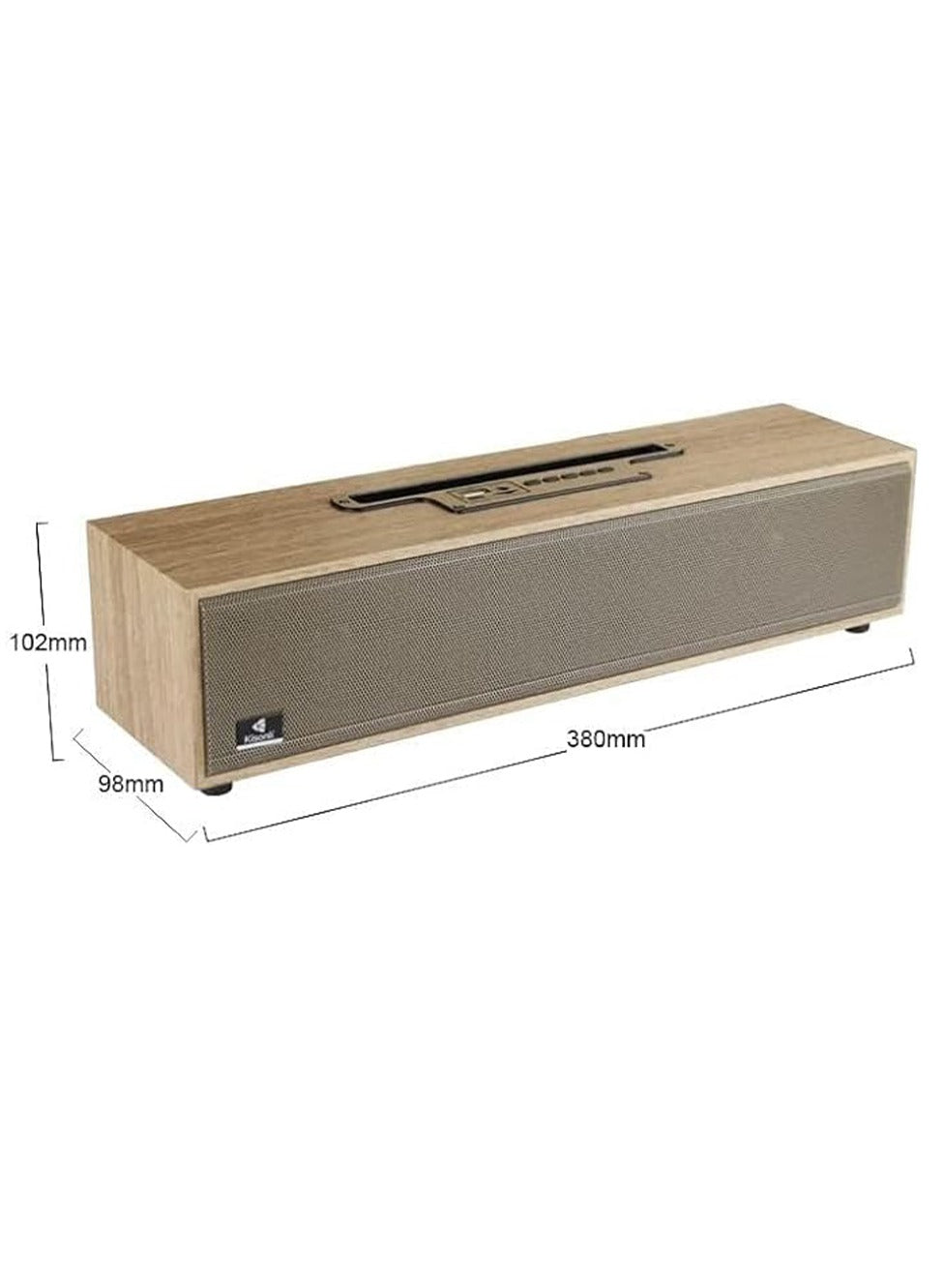 Kisonli Bluetooth Soundbar Speaker 10W – 1200mAh – FM /AUX / TF card / USB | Model G11B | Brown Wood