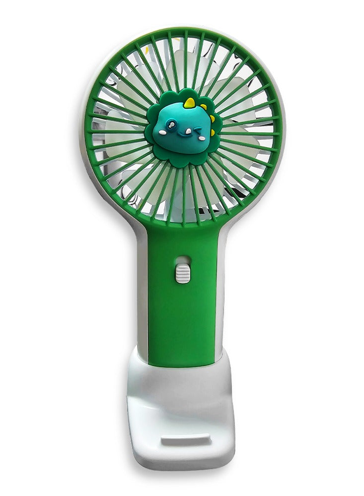 Portable Mini Fan USB Rechargeable Cute 1.5W Small Electric Fan For School  ( Green )