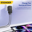 شاحن حائط ESSAGER JT-CG65AC1U1 GaN قوة 65W منفذين PD رفيع أسود