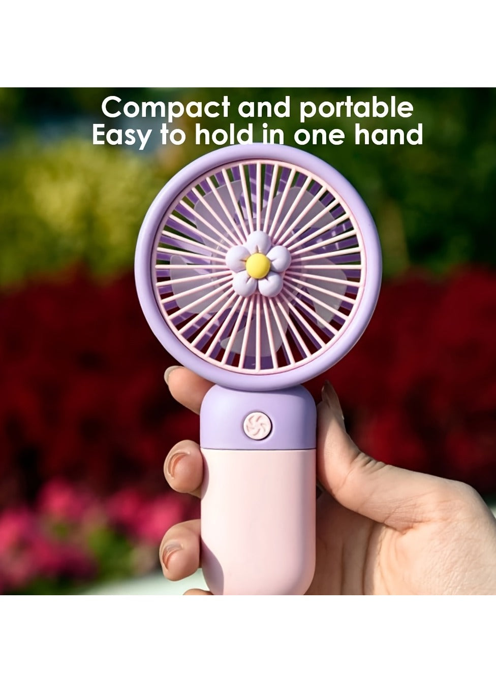 Portable Mini Fan USB Rechargeable Cute 1.5W Small Electric Fan For School ( Blue Yellow )