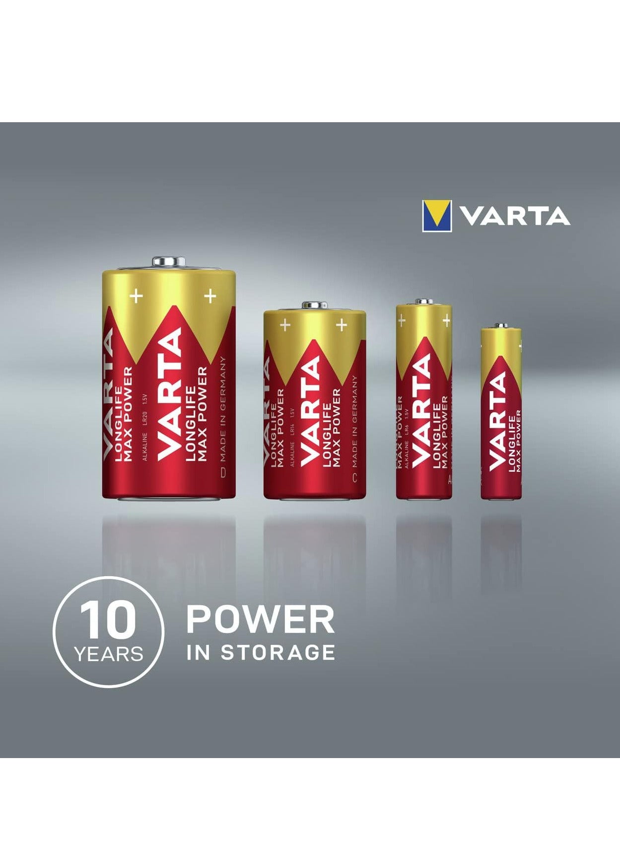 VARTA Longlife Max Power AA 1.5v Alkaline (2-pack) made in germany